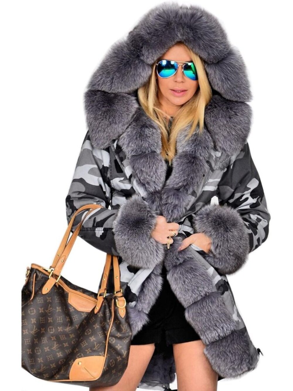 Cozy Women's Thick Warm Winter Hooded Down Parka with Fleece Fur - Long Jacket